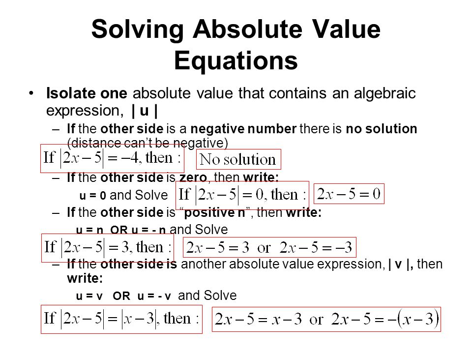 how to write and solve an absolute value equation with 2